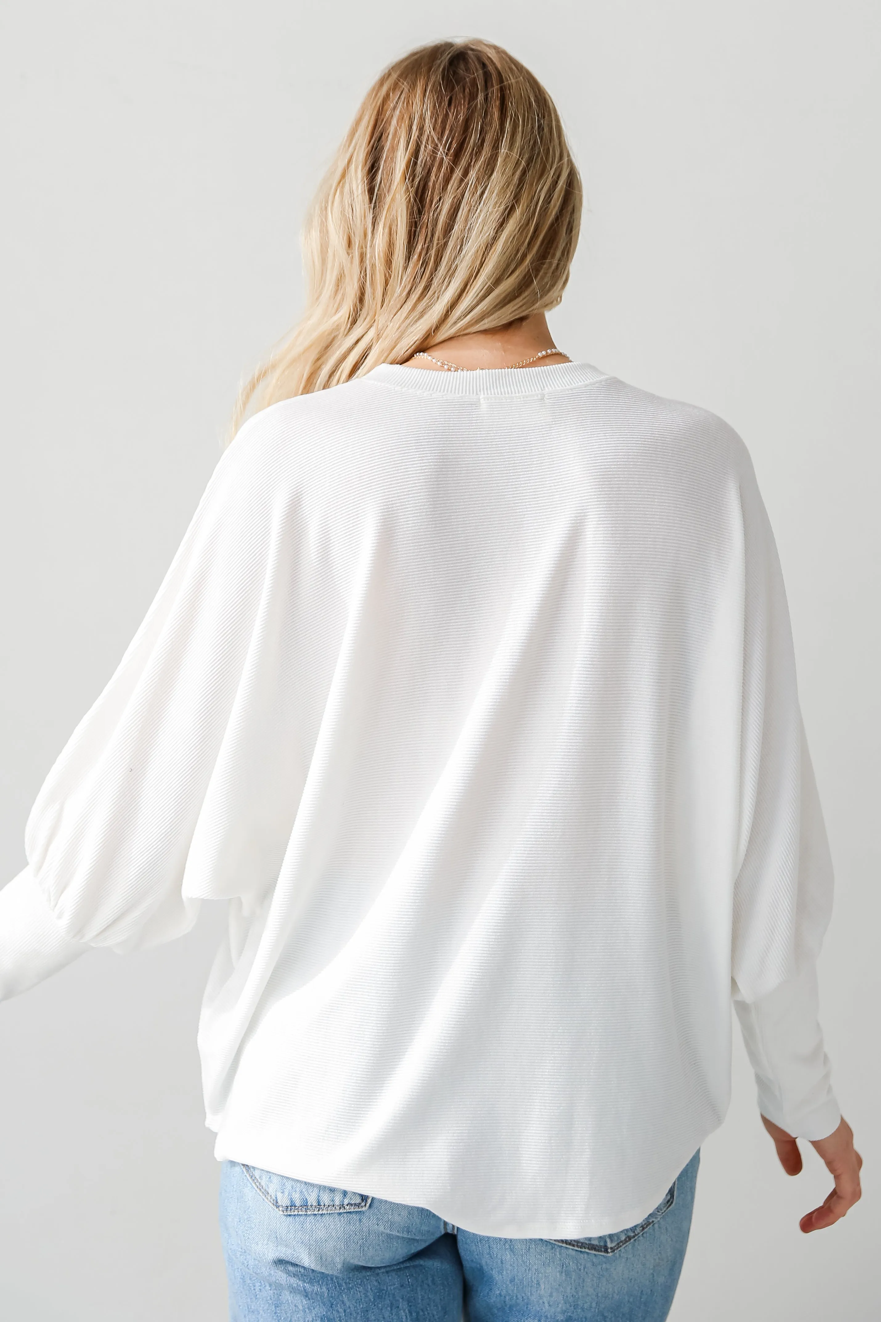 FINAL SALE - Forever Comfy Ivory Ribbed Knit Oversized Top