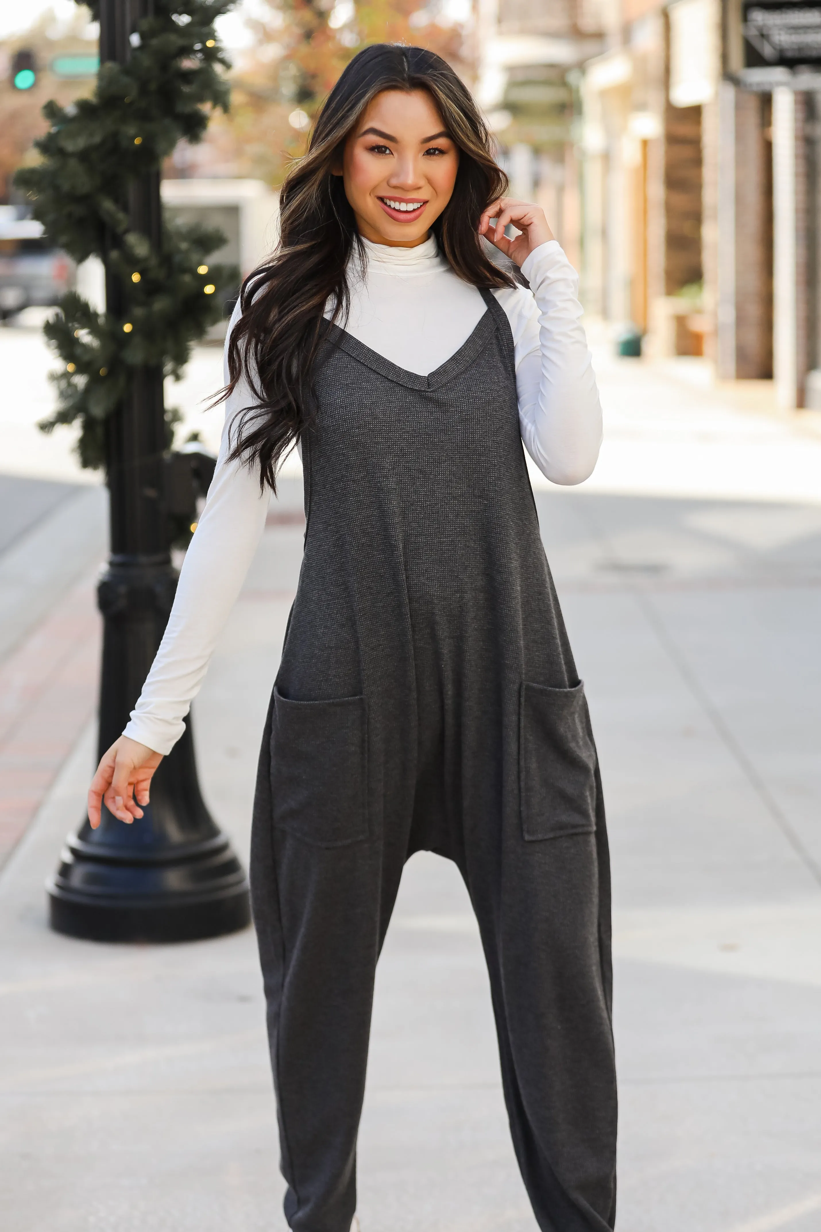 FINAL SALE - Willow Waffle Knit Jumpsuit - DOORBUSTER