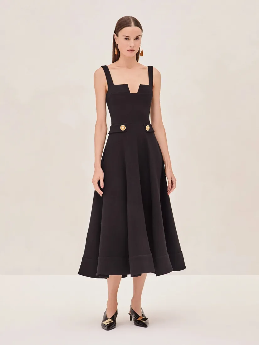 Fiore Midi Dress Black