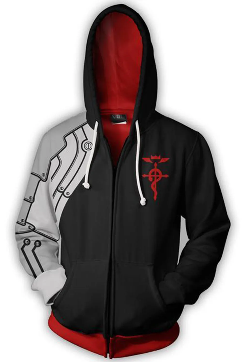 Fullmetal Alchemist Hoodie Edward Elric 3D Printed Zip Up Sweatshirt