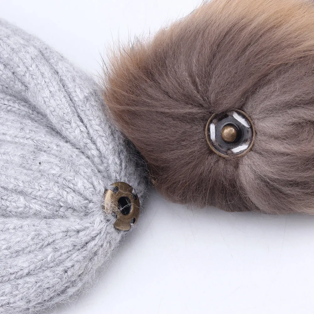 FURTALK Women Winter Real Fur Pom Pom Hat  Drop Shipping  A052