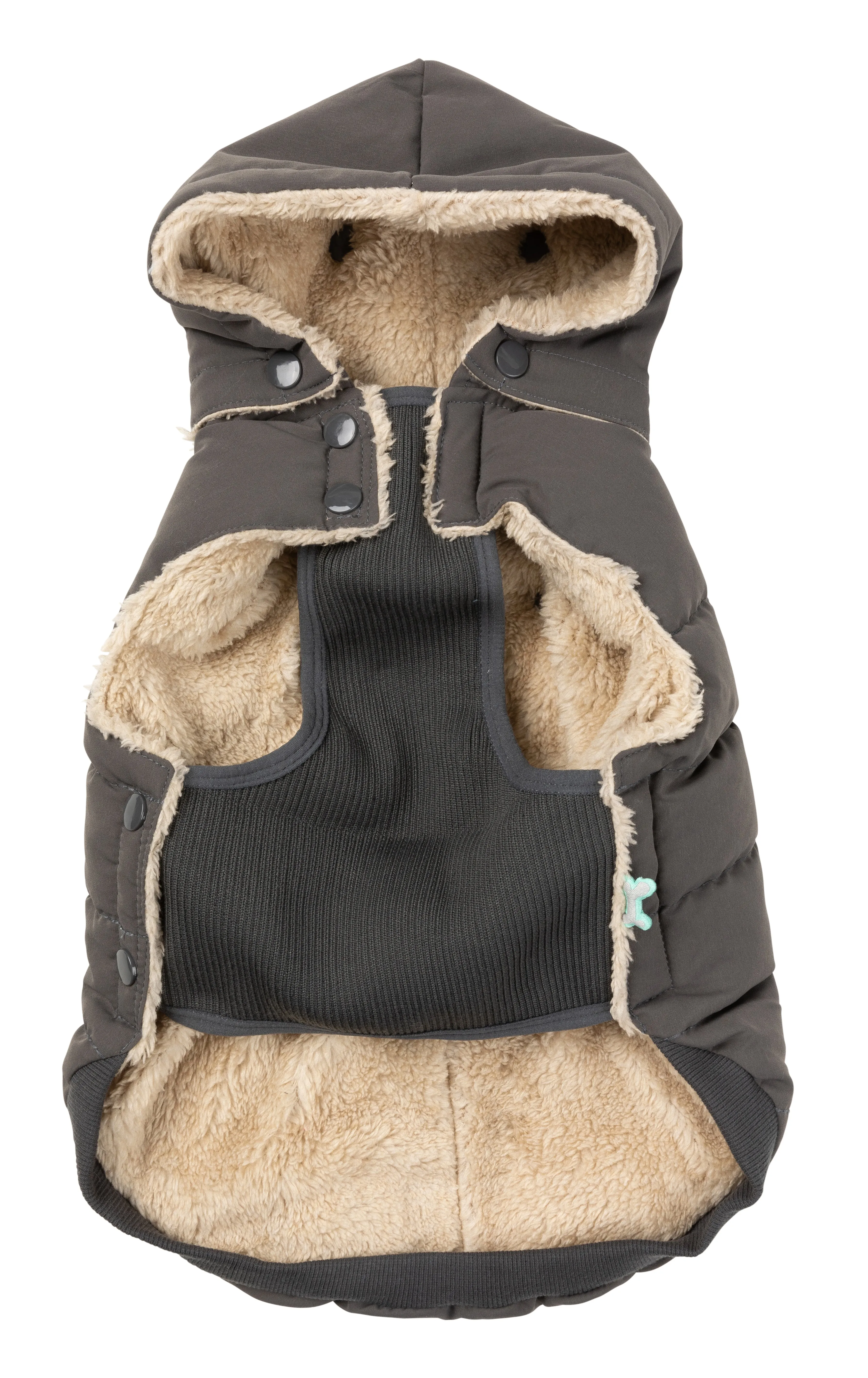 FuzzYard Essential Puffer Dog Jacket Charcoal