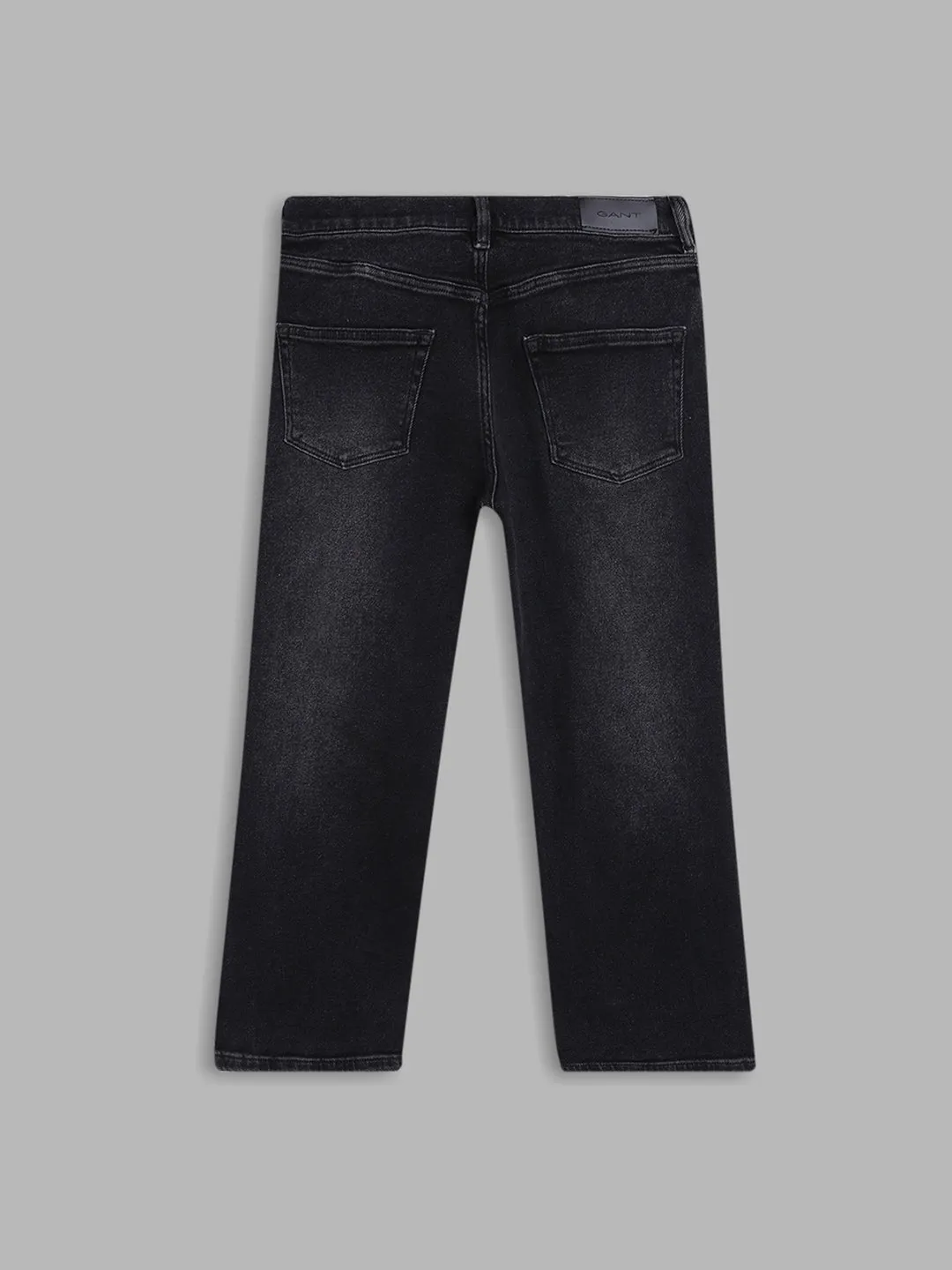 Gant Boys Black Relaxed Fit Light Fade Cotton Jeans