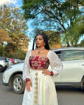 Gorgeous Red Habesha Dress Modern Habesha Kemis Design Habesha Libs es0091