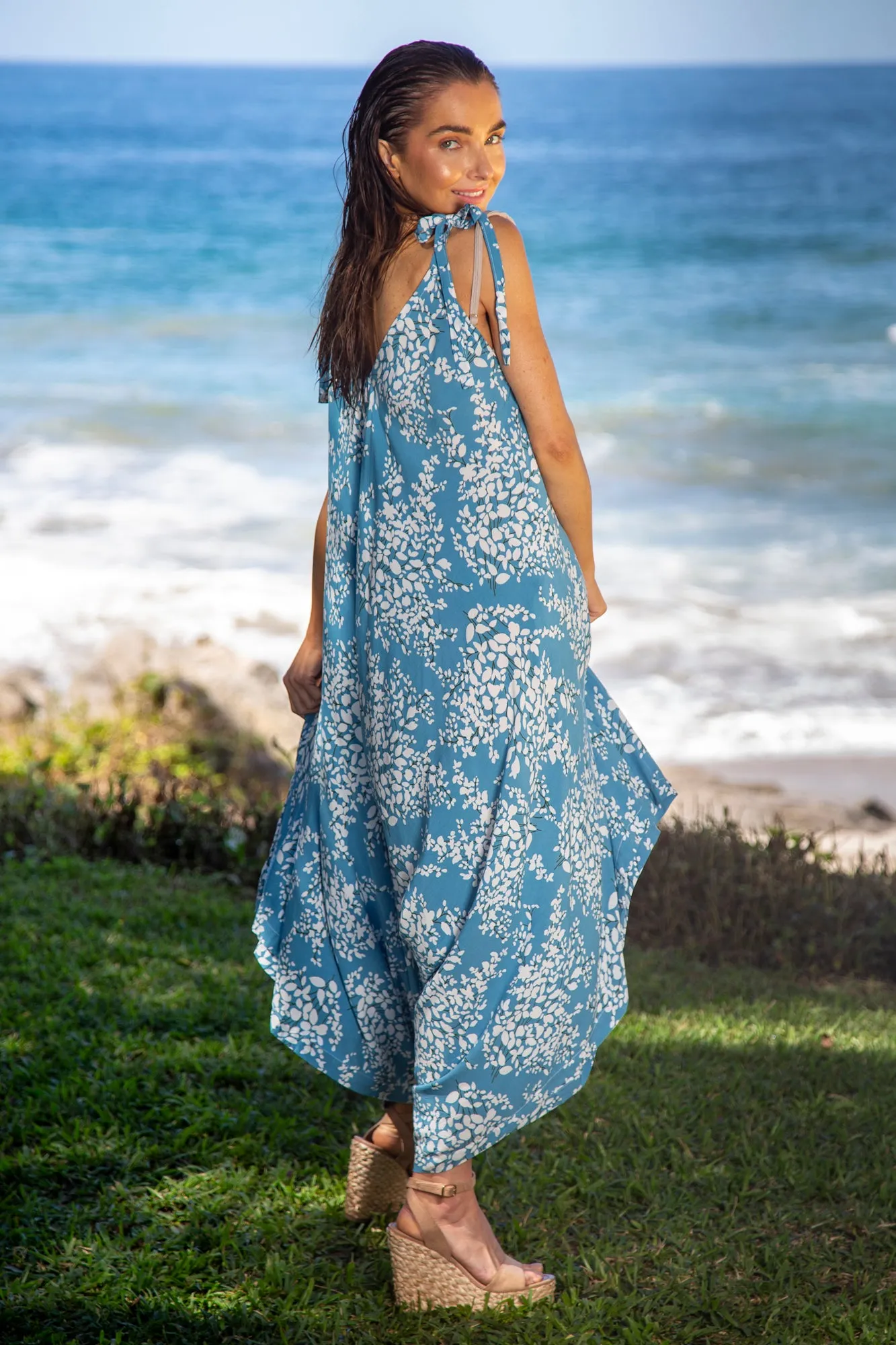 Gypsy Jumpsuit in Premium Bird Cay Blue Robin