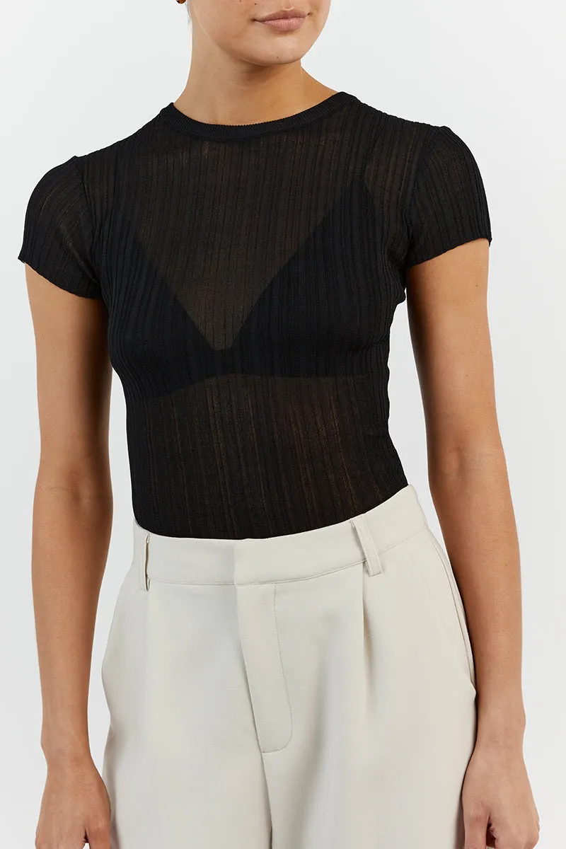 HARPER BLACK CAP SLEEVE TOP