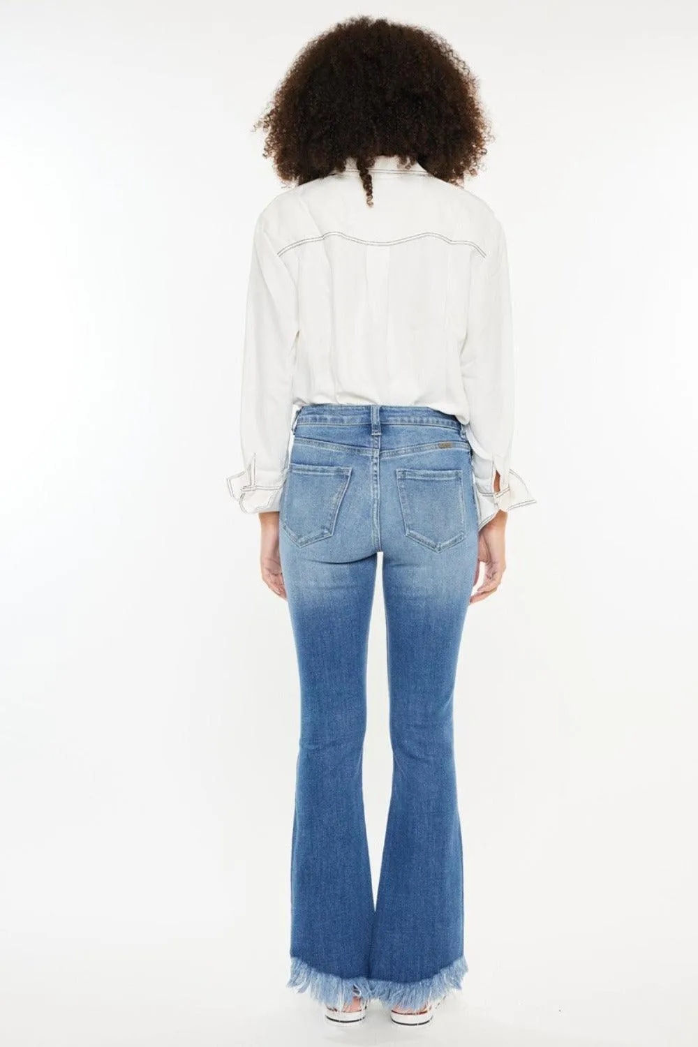 High Rise Frayed Hem Jeans