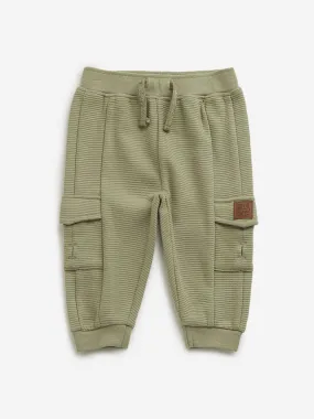 HOP Baby Sage Ribbed Mid Rise Joggers