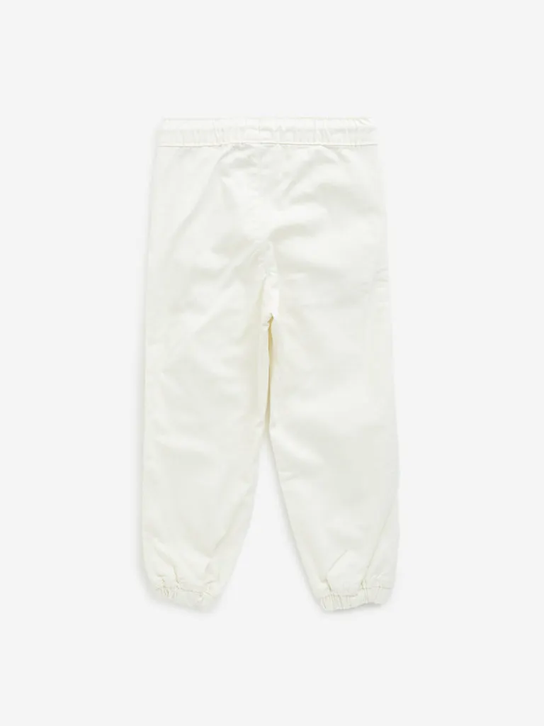 HOP Kids Off-White Mid-Rise Denim Joggers