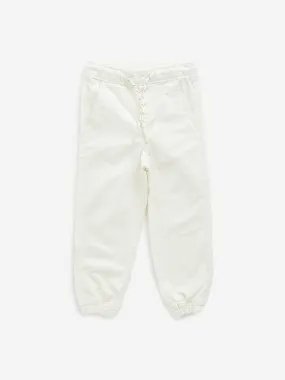 HOP Kids Off-White Mid-Rise Denim Joggers