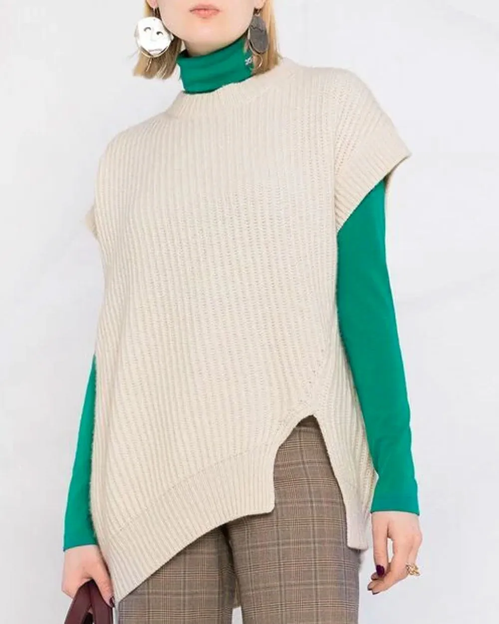 Ivory Rib Knit Short Sleeve Jumper