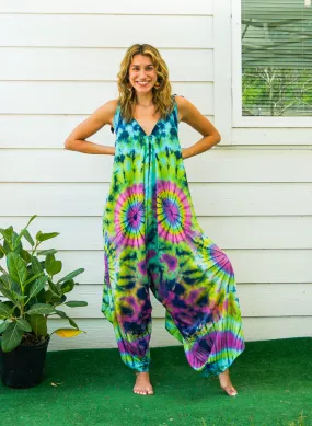 J3- Hand Dyed Wide Leg Boho Hippie Jumpsuits Rompers Pants