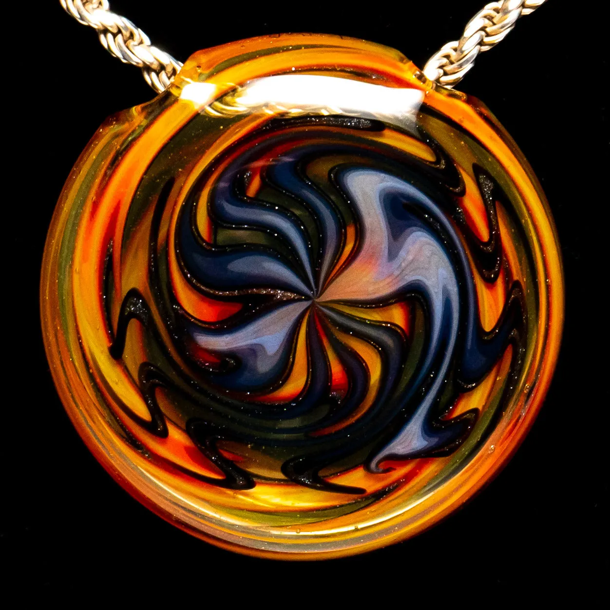 Jake C - Double-Sided Disc Pendant - Double Layer Purple on Fire - Tangie Body