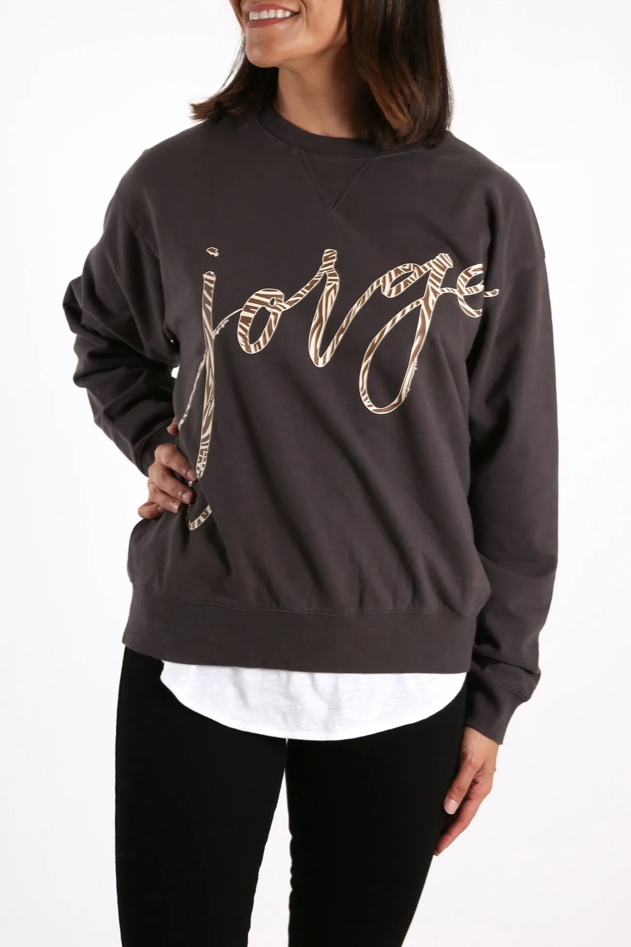 Jorge Zebra Fleece Washed Black