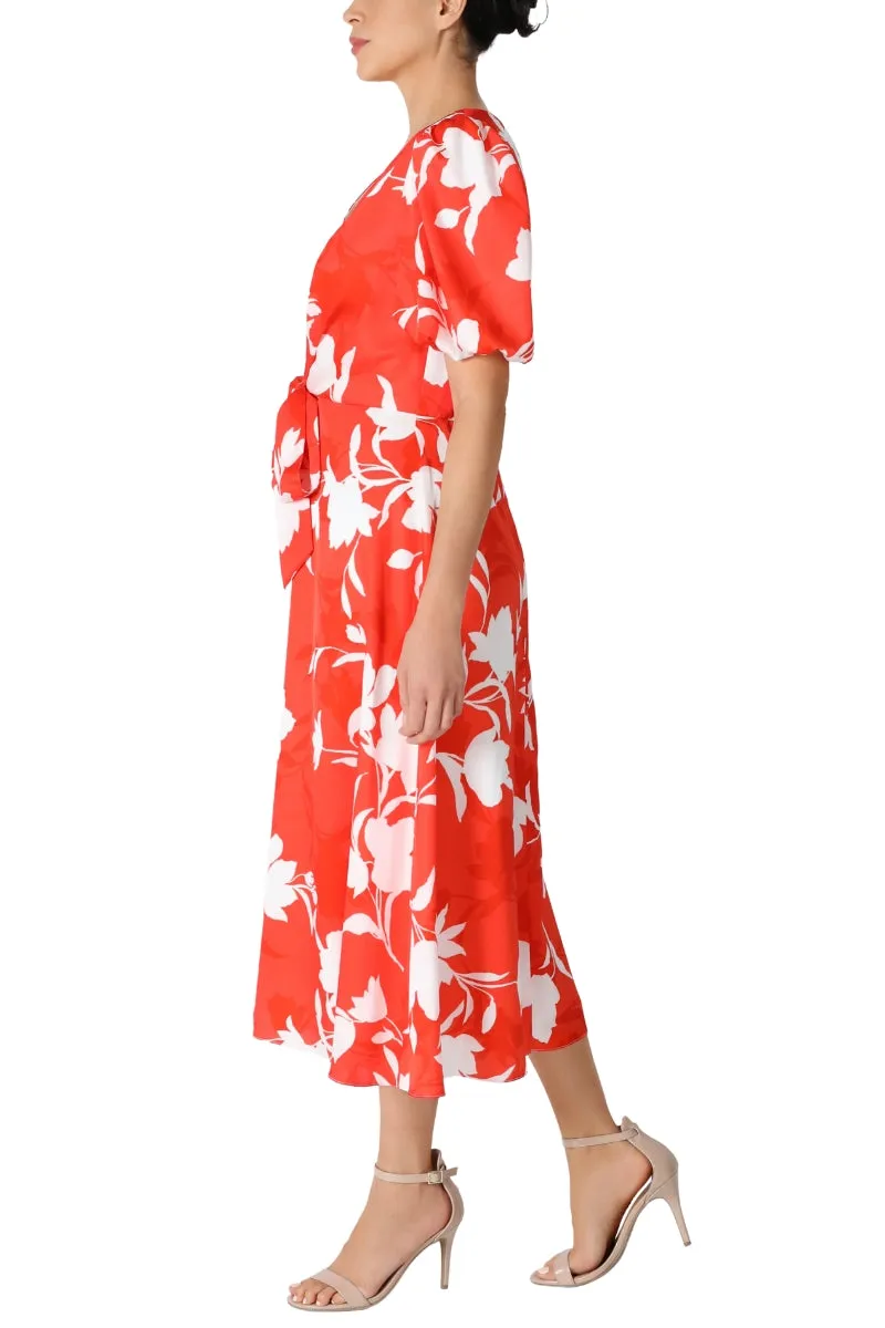 Julia Jordan Floral Balloon Sleeve Midi Dress