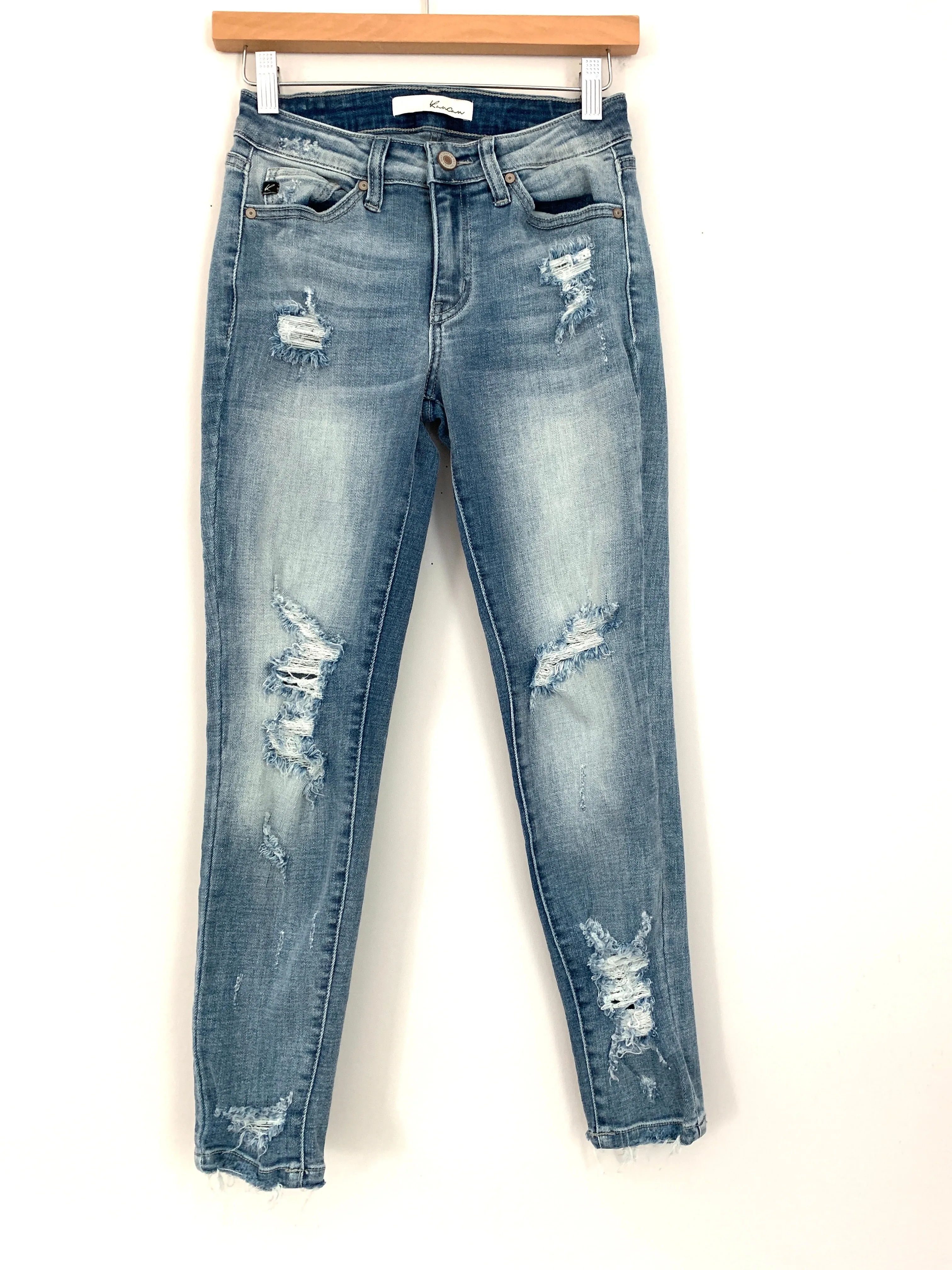 Kancan Light Wash Distressed Jeans- Size 26 (Inseam 26”)