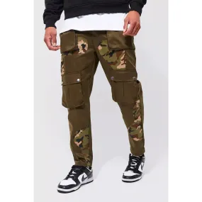 Khaki Tapered Camo Cargo Trouserss