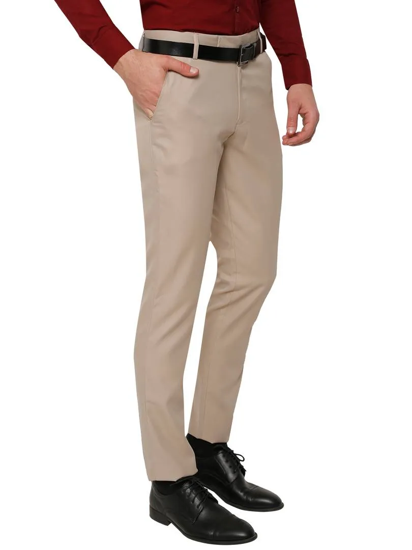 Light Brown Slim Fit Formal Trouser