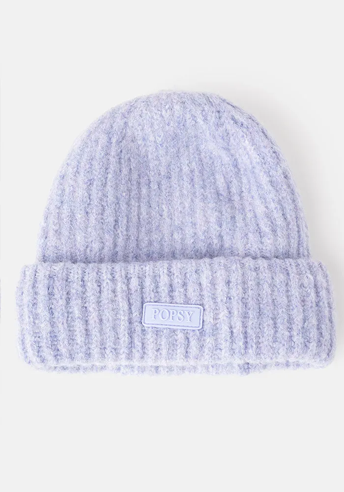 Lilac Knitted Beanie Hat