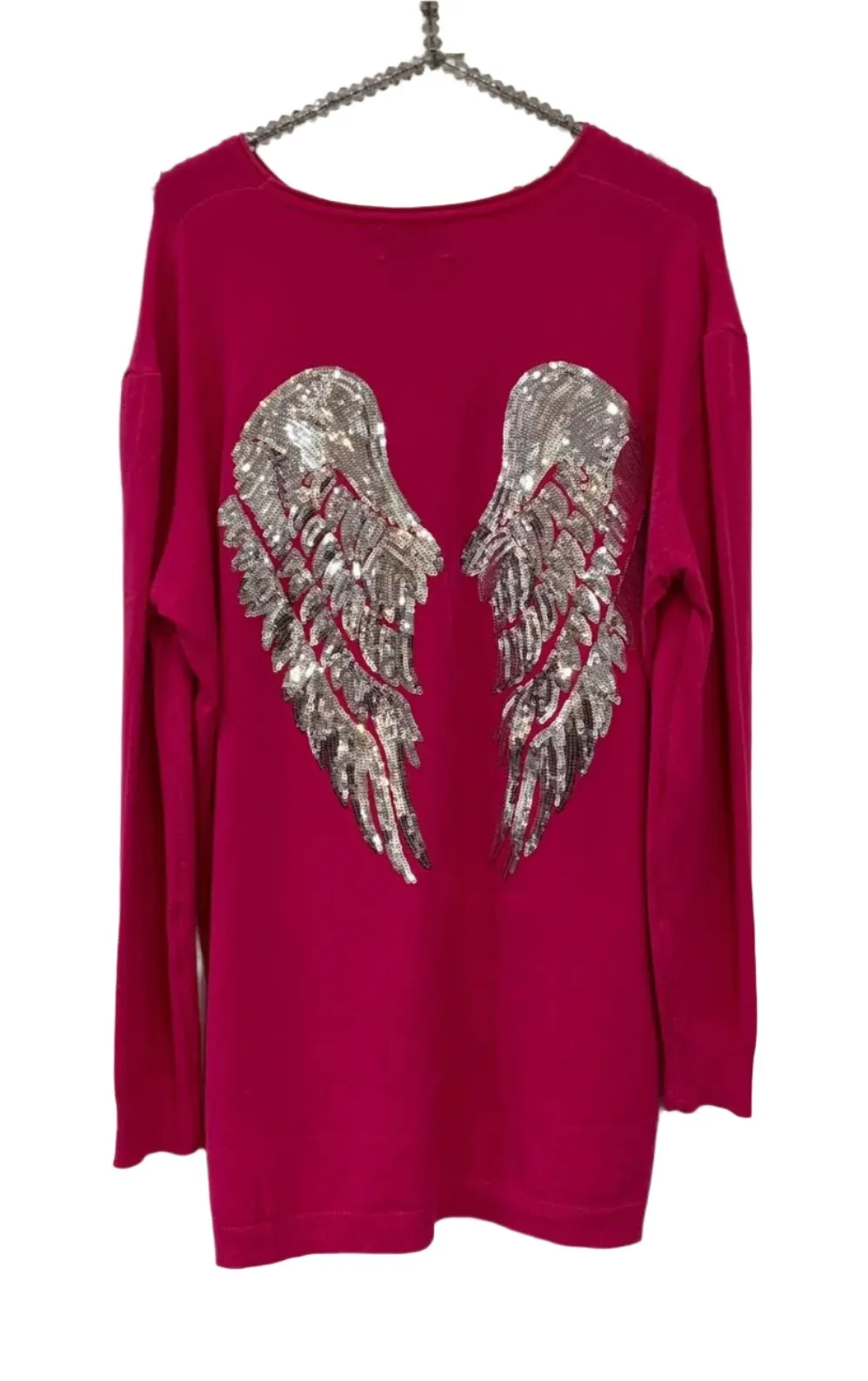 Limited Edition Angels Batwing Jumper In Cobalt Blue Made In Italy By Feathers Of Italy