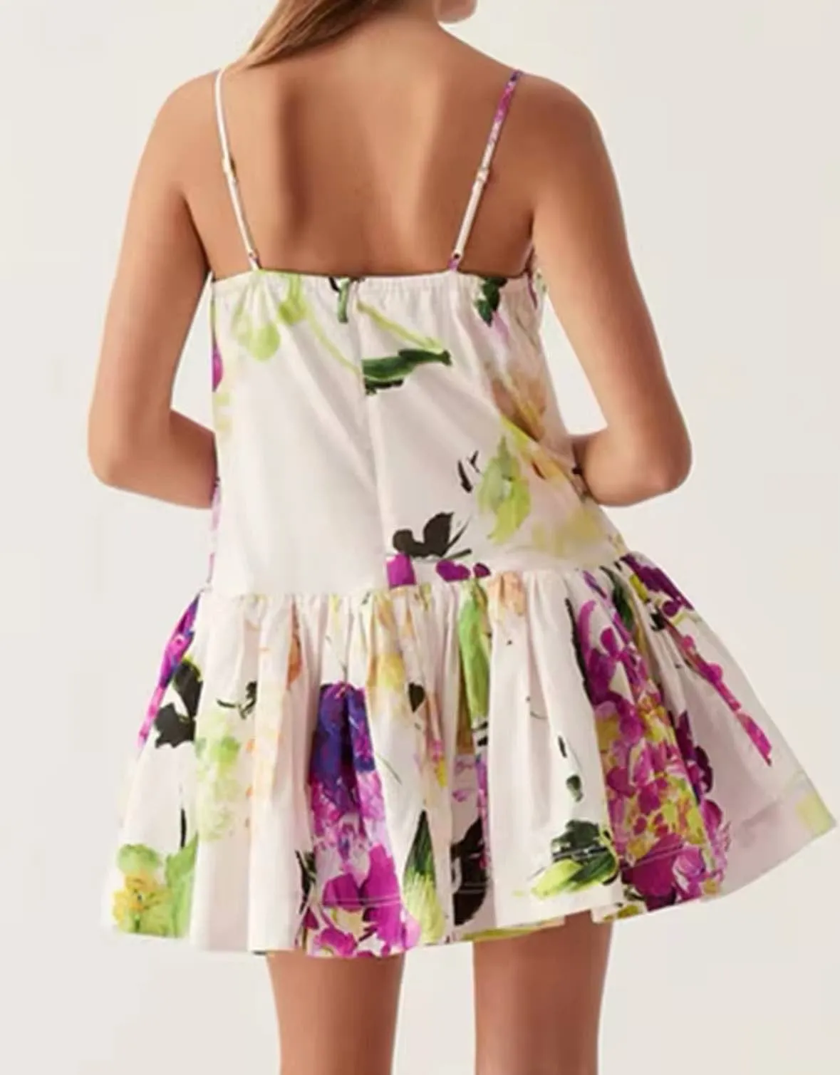 Loose Flared Ruffle Short Dress