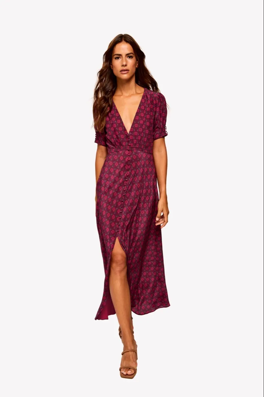 LOULOU DAMOUR Women's Priscila Faro Print Midi Dress