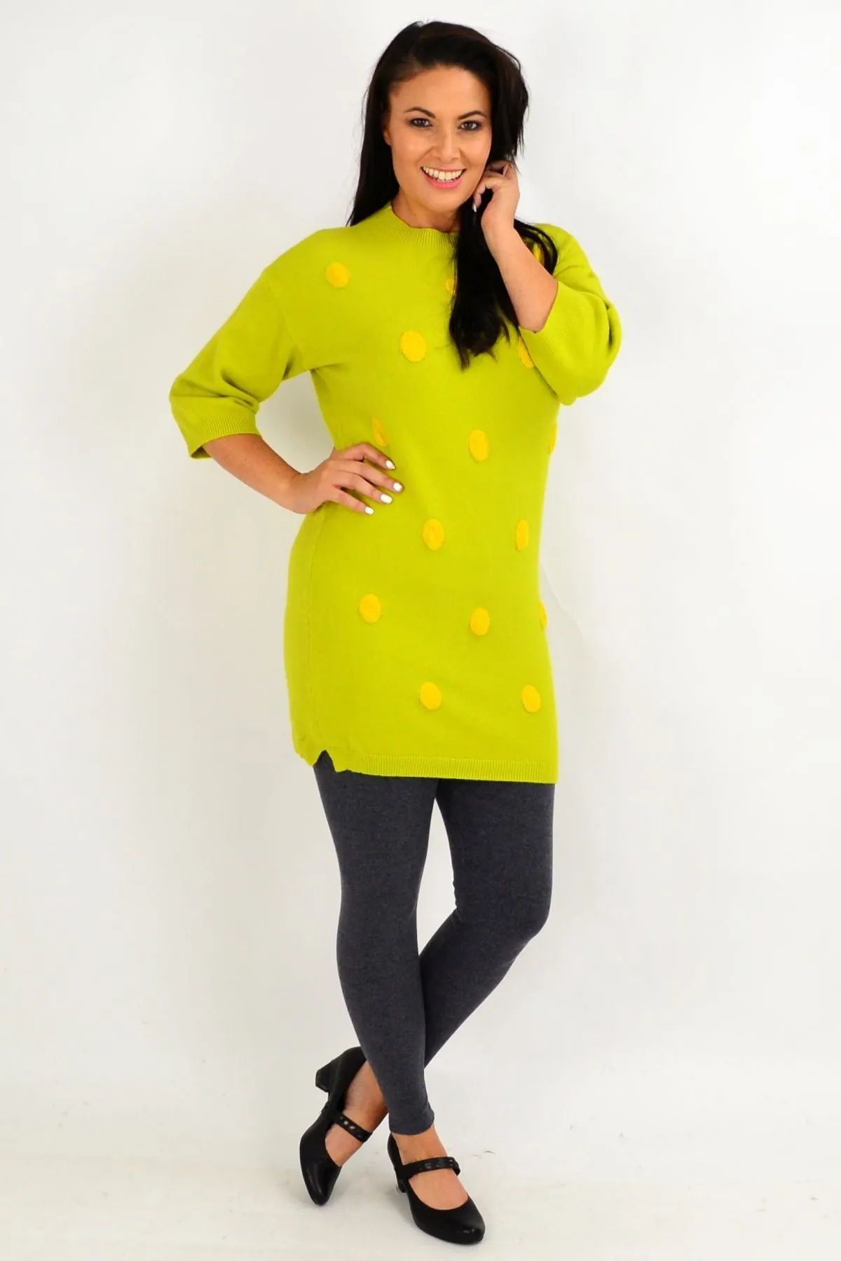 Lucy Lime Green Knit Tunic Jumper