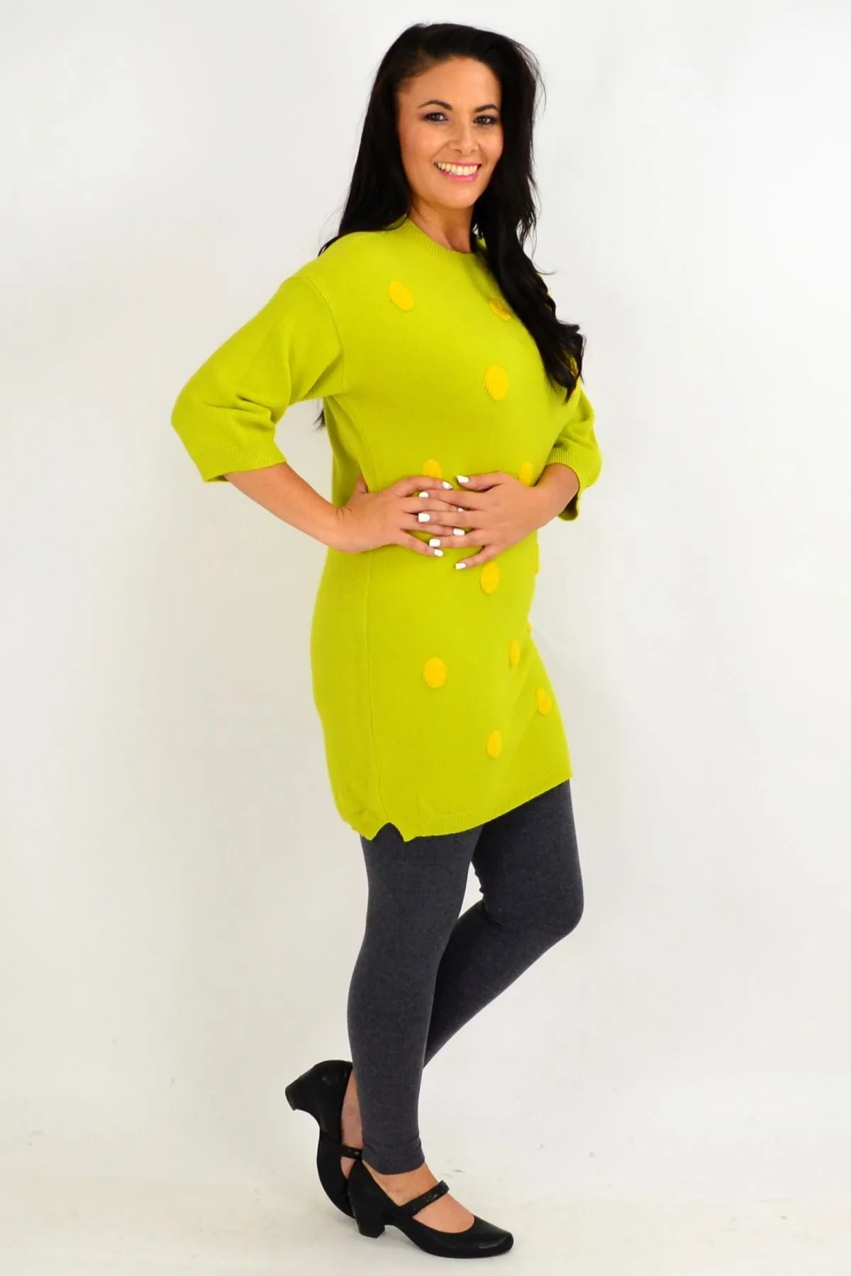 Lucy Lime Green Knit Tunic Jumper