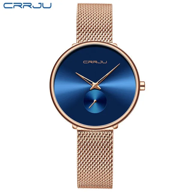 Luxury Casual Simple Ladies Daily Dress Mesh Minimalist Waterproof Quartz Wristwatch