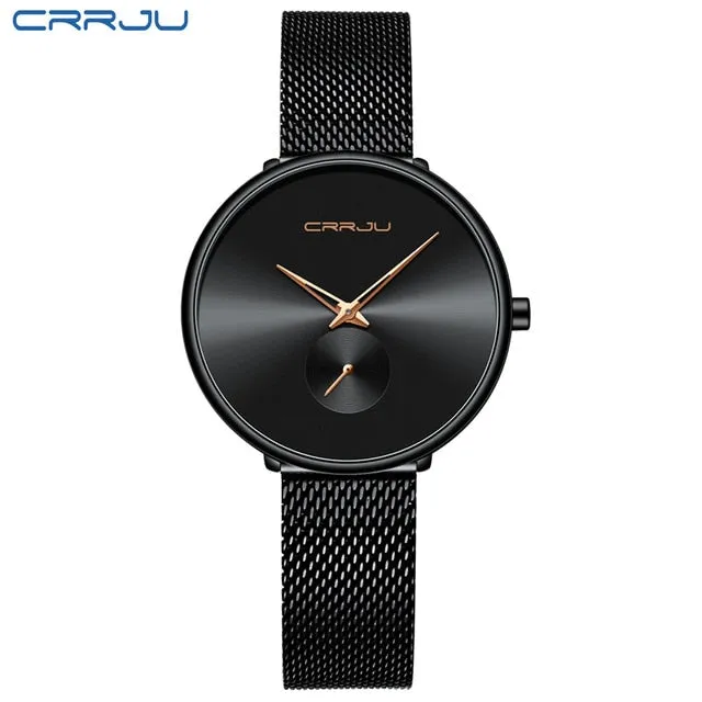 Luxury Casual Simple Ladies Daily Dress Mesh Minimalist Waterproof Quartz Wristwatch