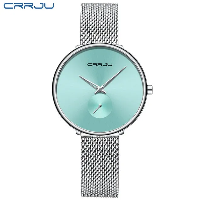 Luxury Casual Simple Ladies Daily Dress Mesh Minimalist Waterproof Quartz Wristwatch