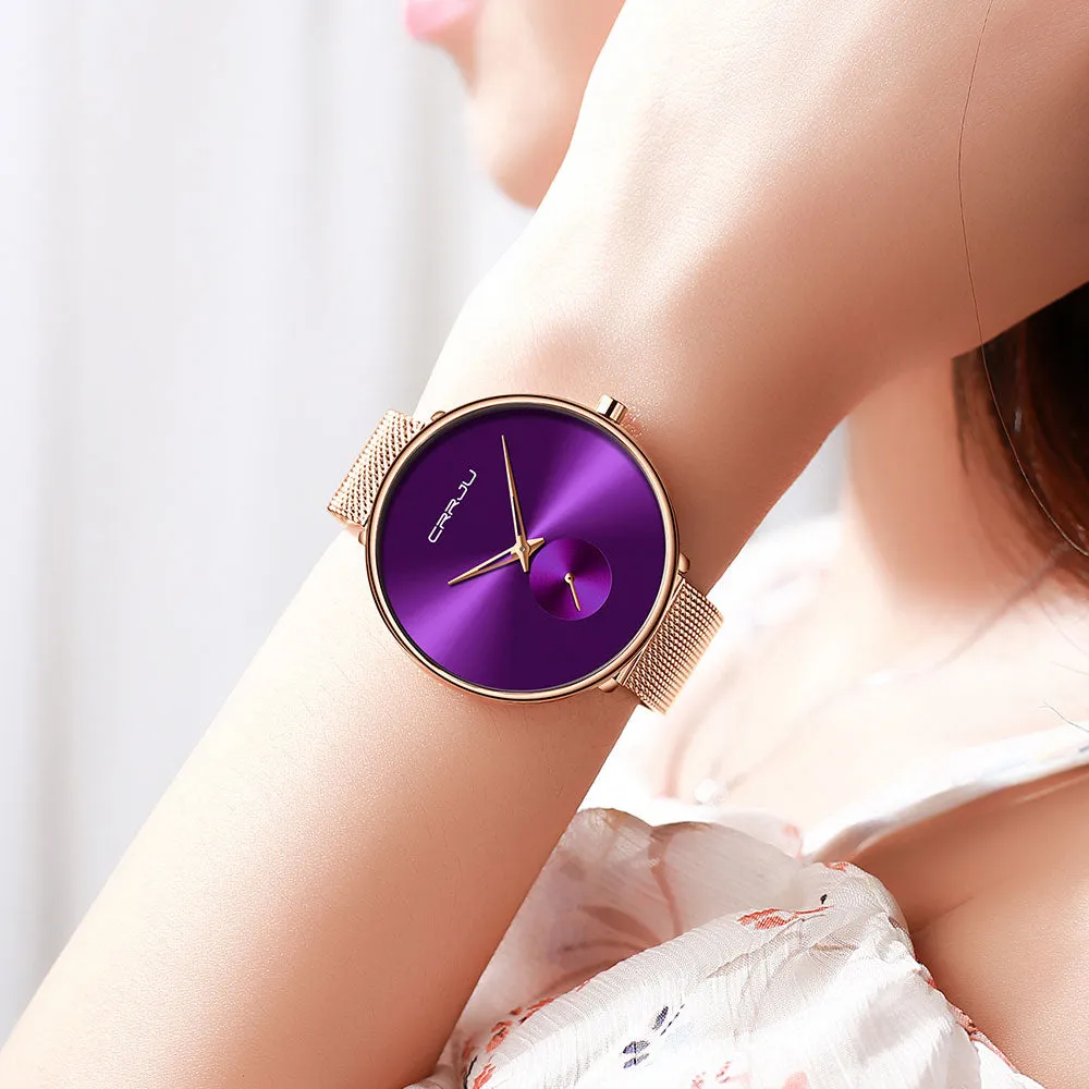 Luxury Casual Simple Ladies Daily Dress Mesh Minimalist Waterproof Quartz Wristwatch