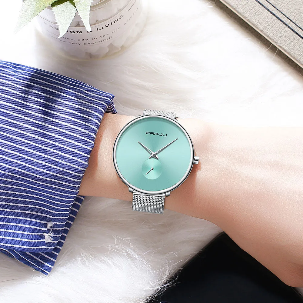 Luxury Casual Simple Ladies Daily Dress Mesh Minimalist Waterproof Quartz Wristwatch