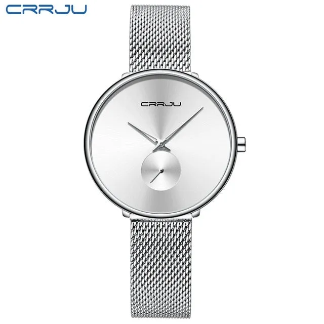 Luxury Casual Simple Ladies Daily Dress Mesh Minimalist Waterproof Quartz Wristwatch