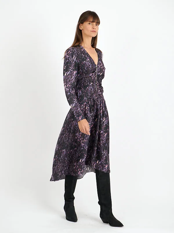 Magaly Dress in Dark Plum