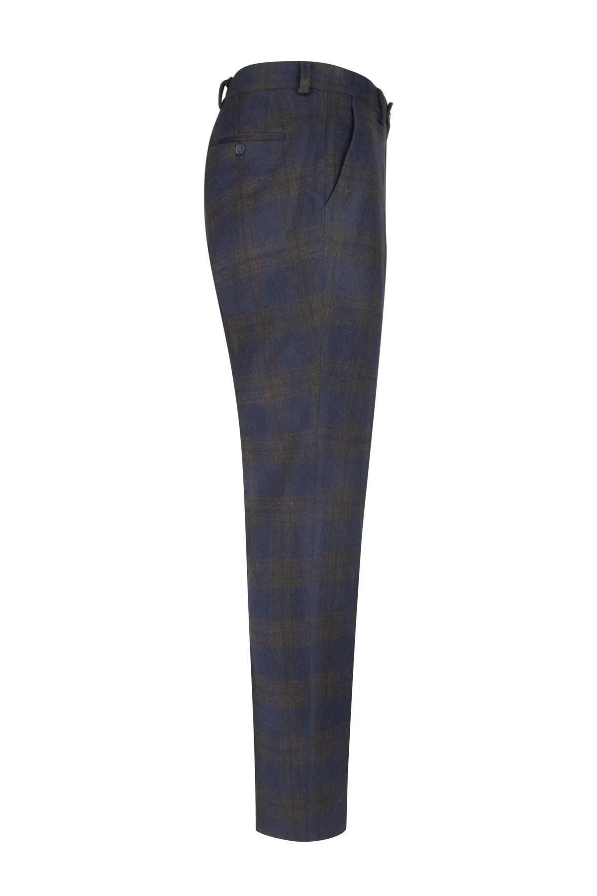 Mens Wool Tweed Trousers Vintage Peaky Blinders Wedding Check Herringbone