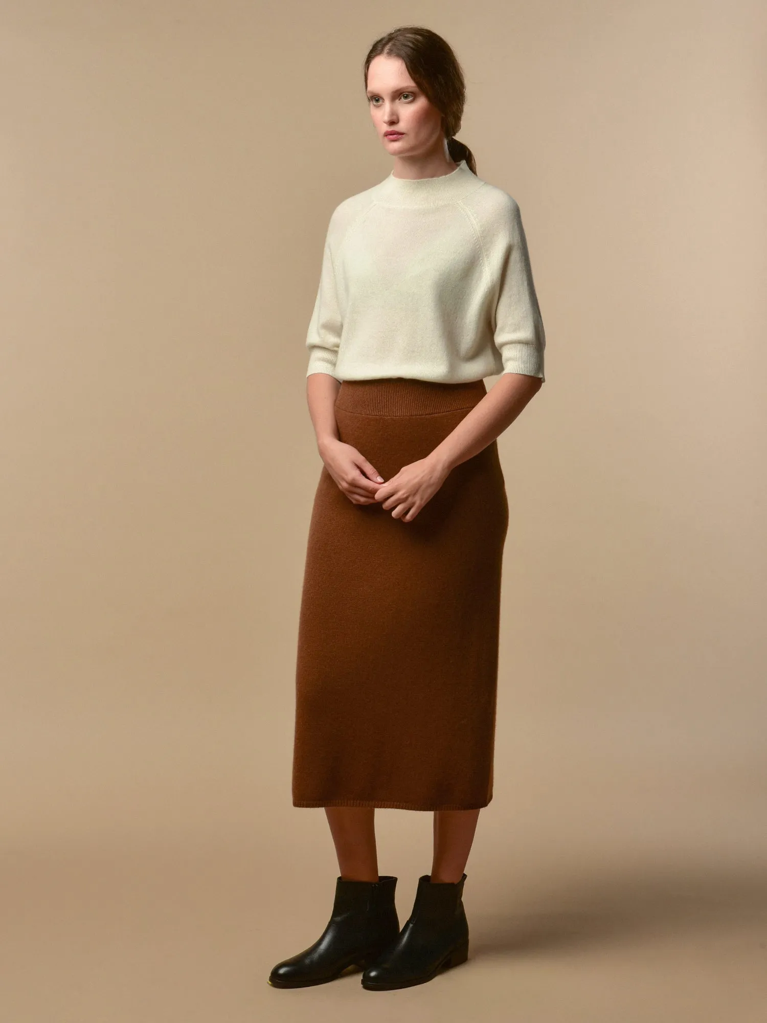 Midi Skirt_Deep Camel