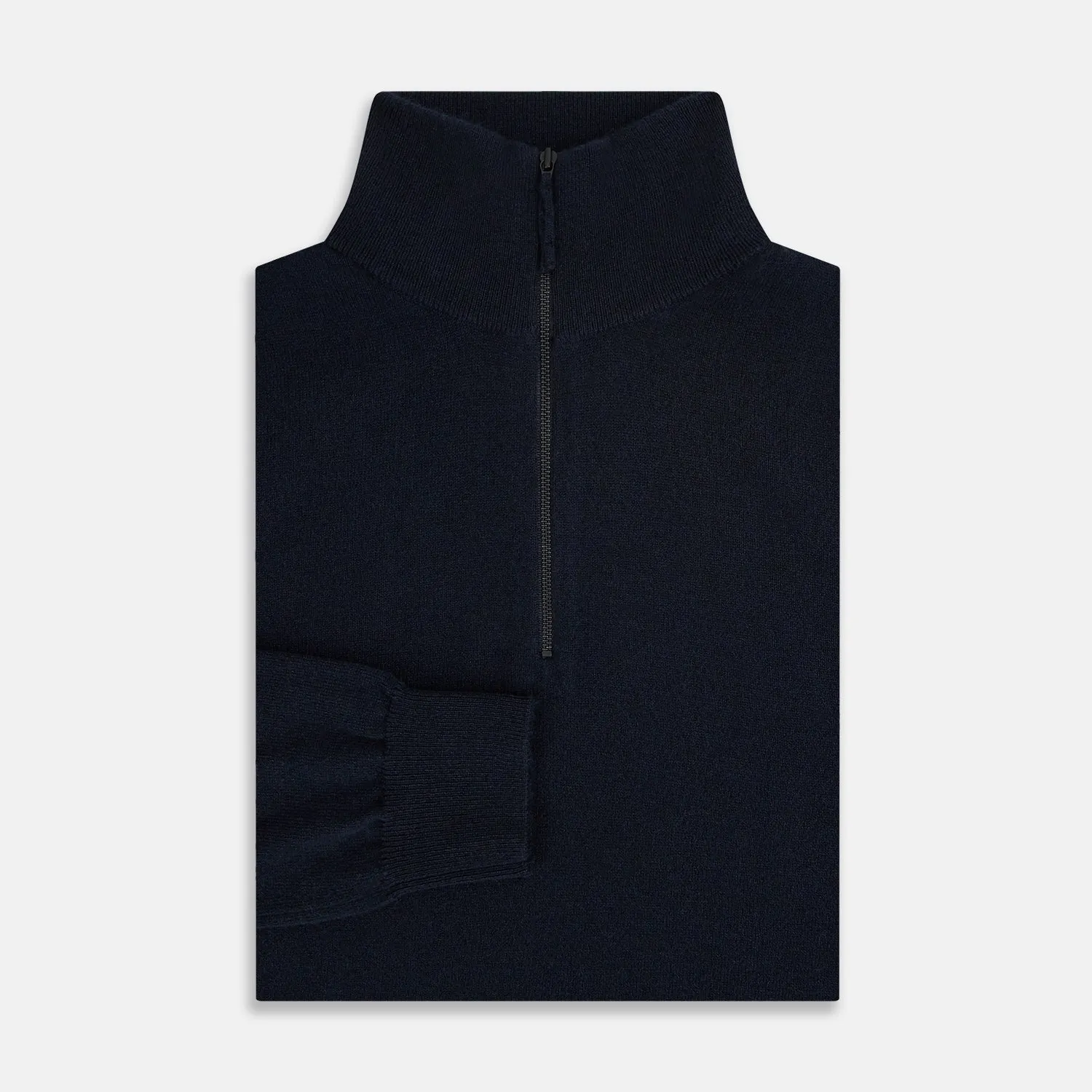 Midnight Blue Half-Zip Cashmere Jumper