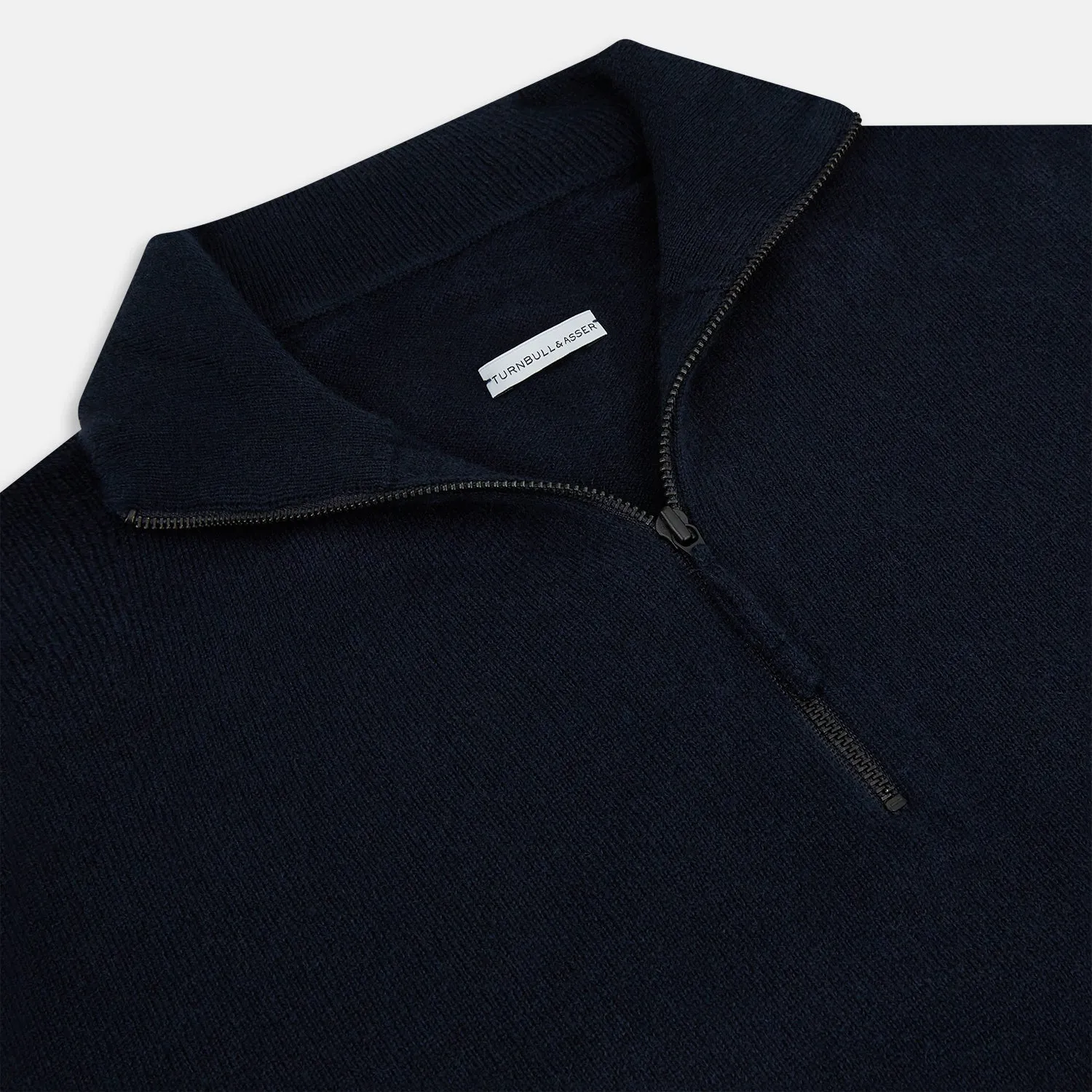 Midnight Blue Half-Zip Cashmere Jumper