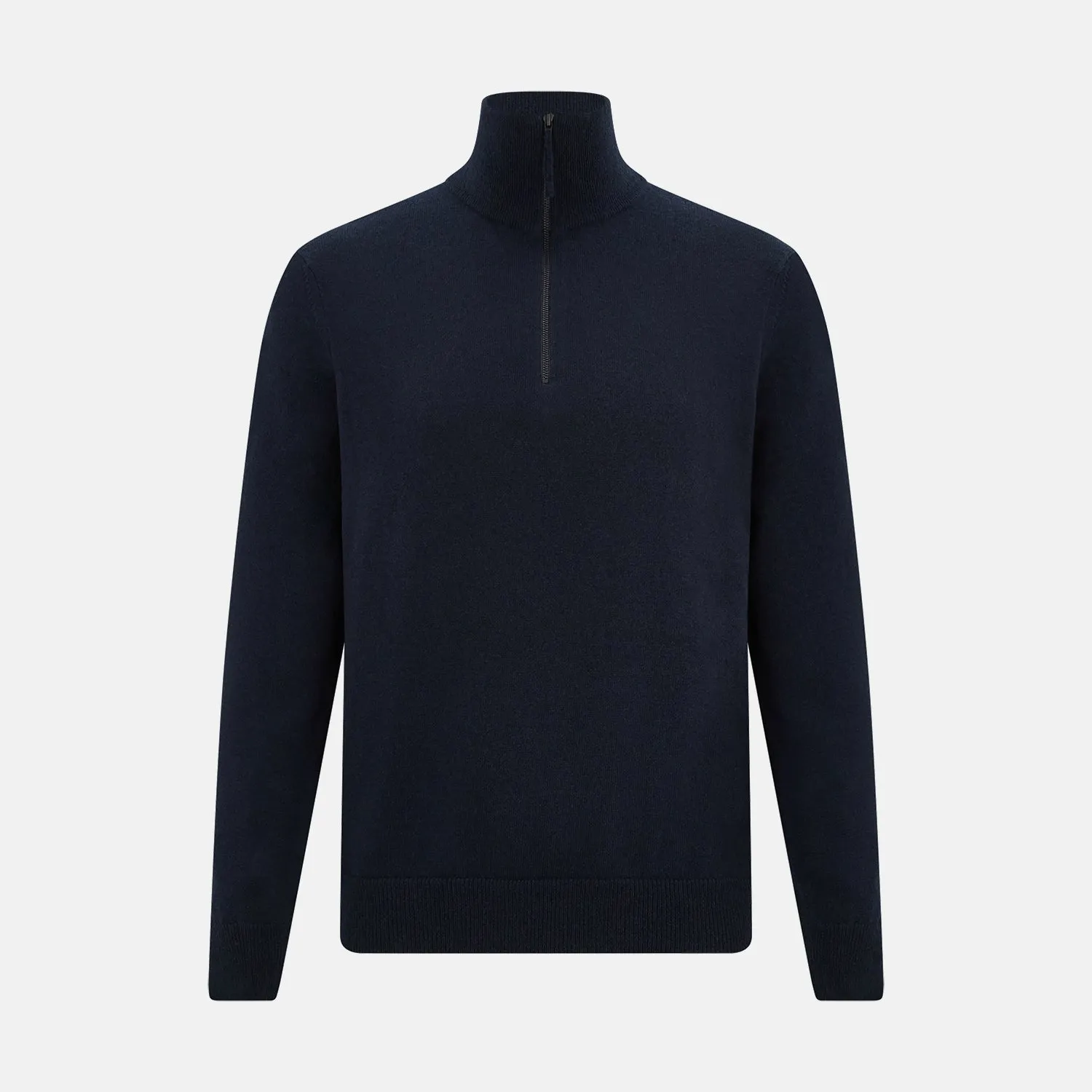 Midnight Blue Half-Zip Cashmere Jumper