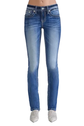 Miss Me Women's Mid Rise Straight Jeans