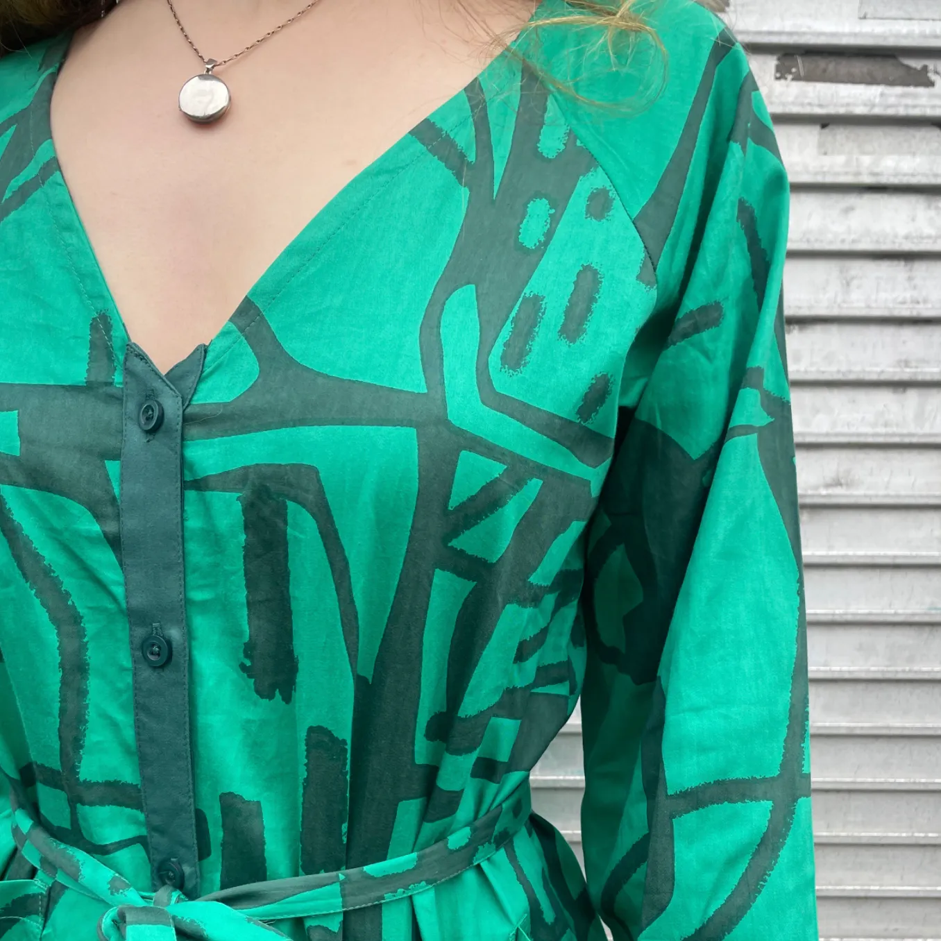 Miss PomPom Green Paintsplash Long Sleeved Jumpsuit