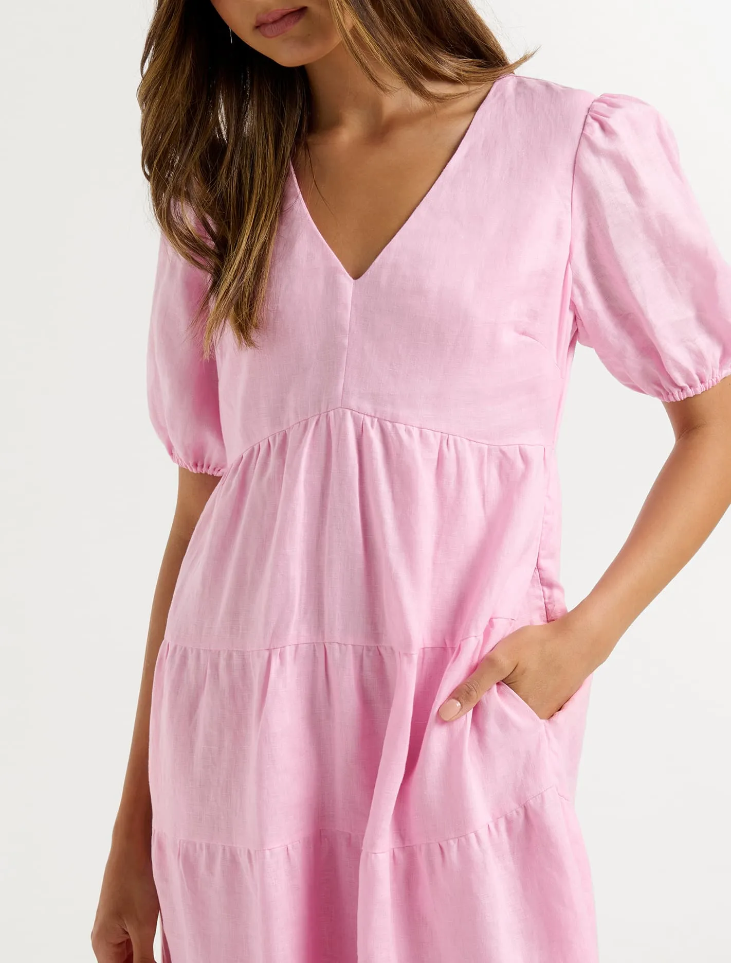 Monaco Petite Linen Midi Dress