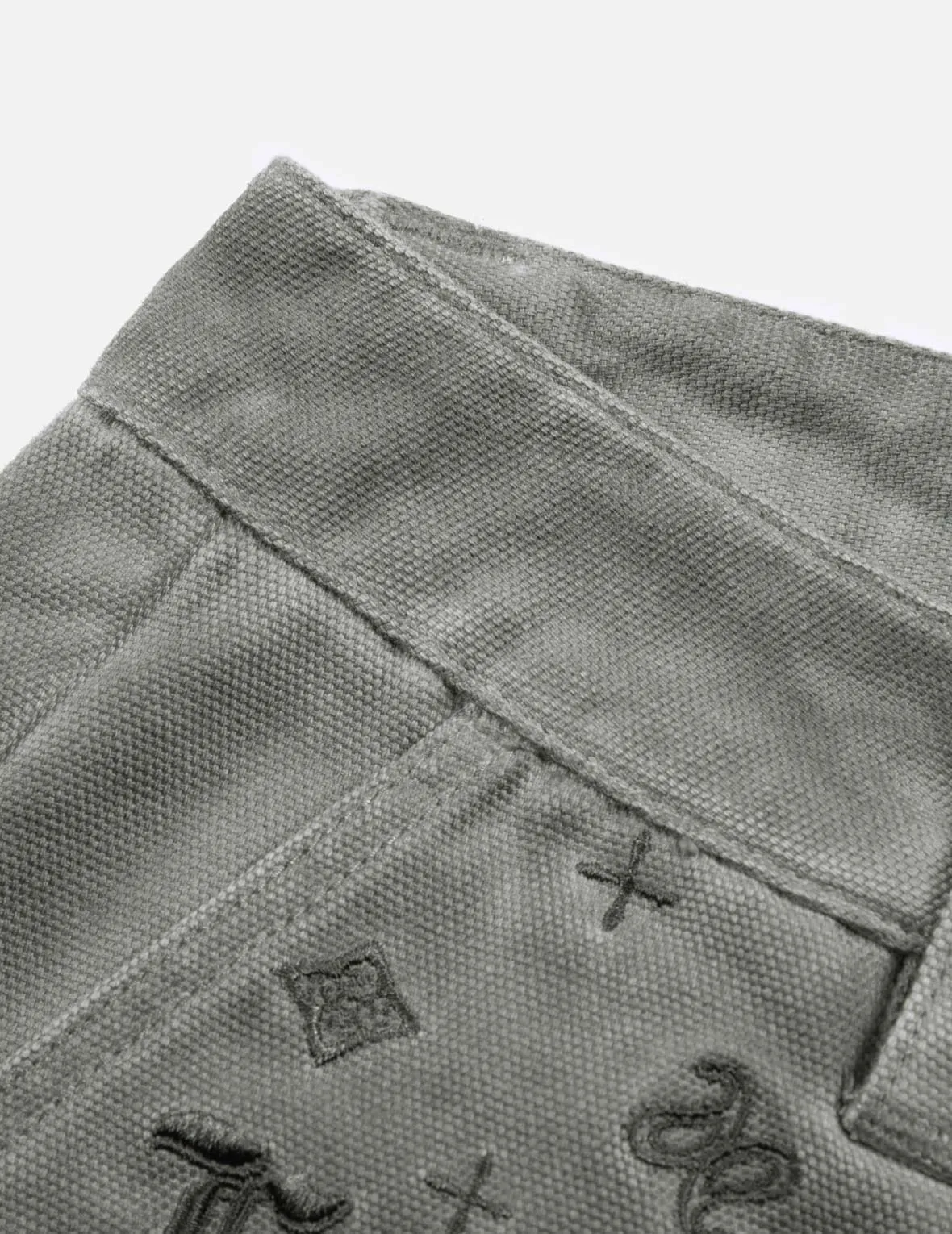 Monogram Embroidered Pocket Garment Dye Jogger Pants