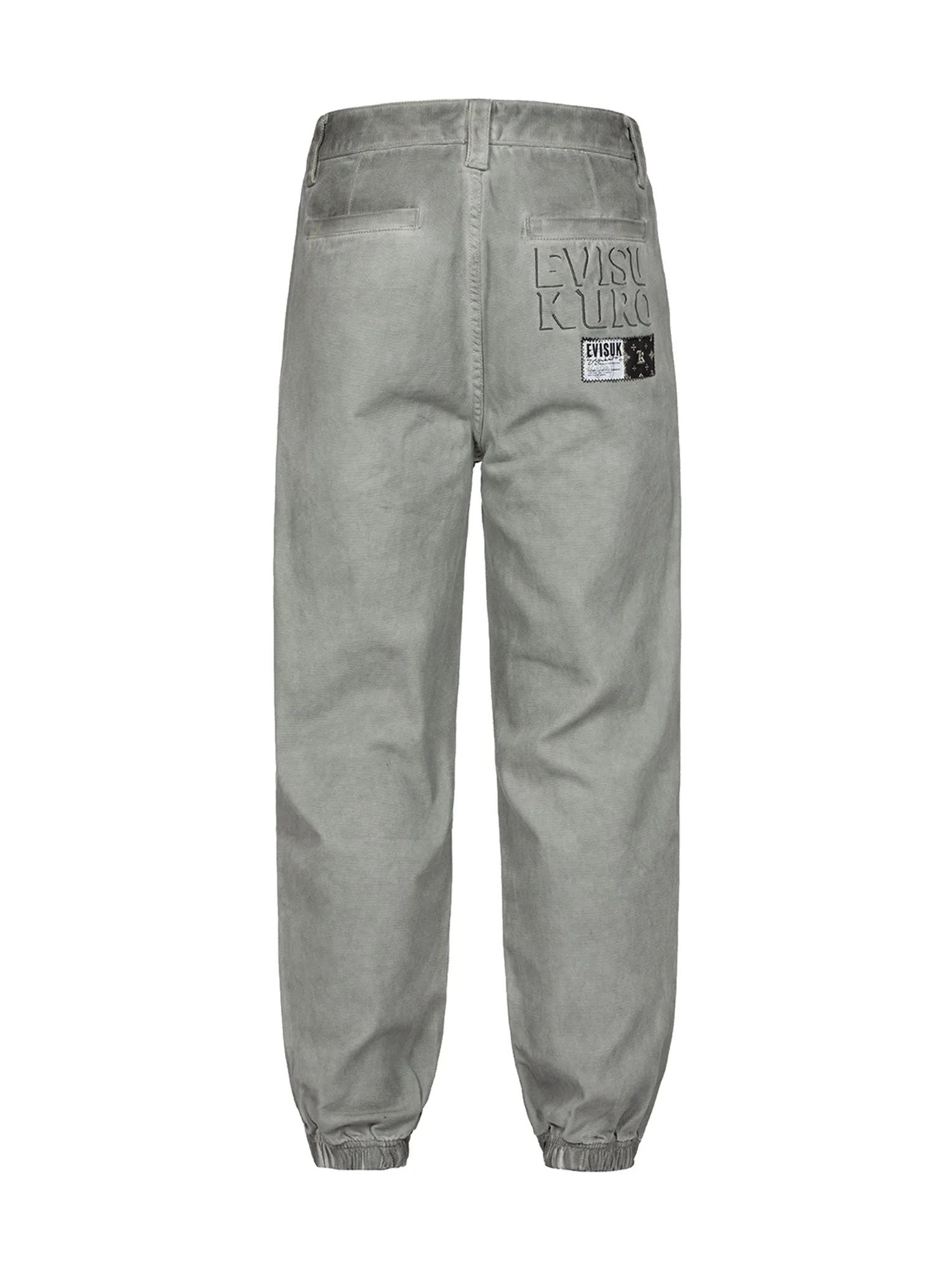 Monogram Embroidered Pocket Garment Dye Jogger Pants