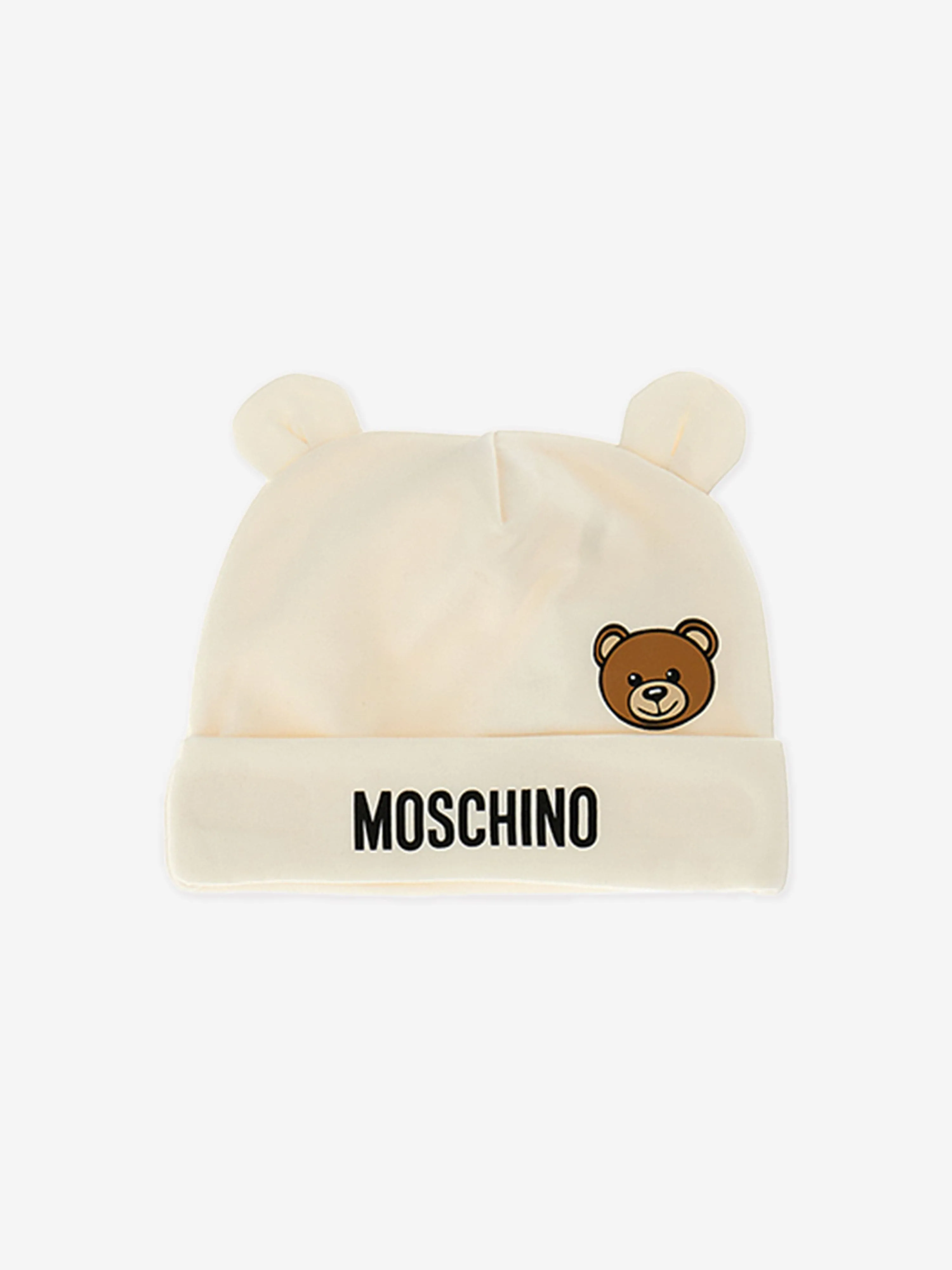 Moschino Baby Bear Logo Babygrow Gift Set in Ivory