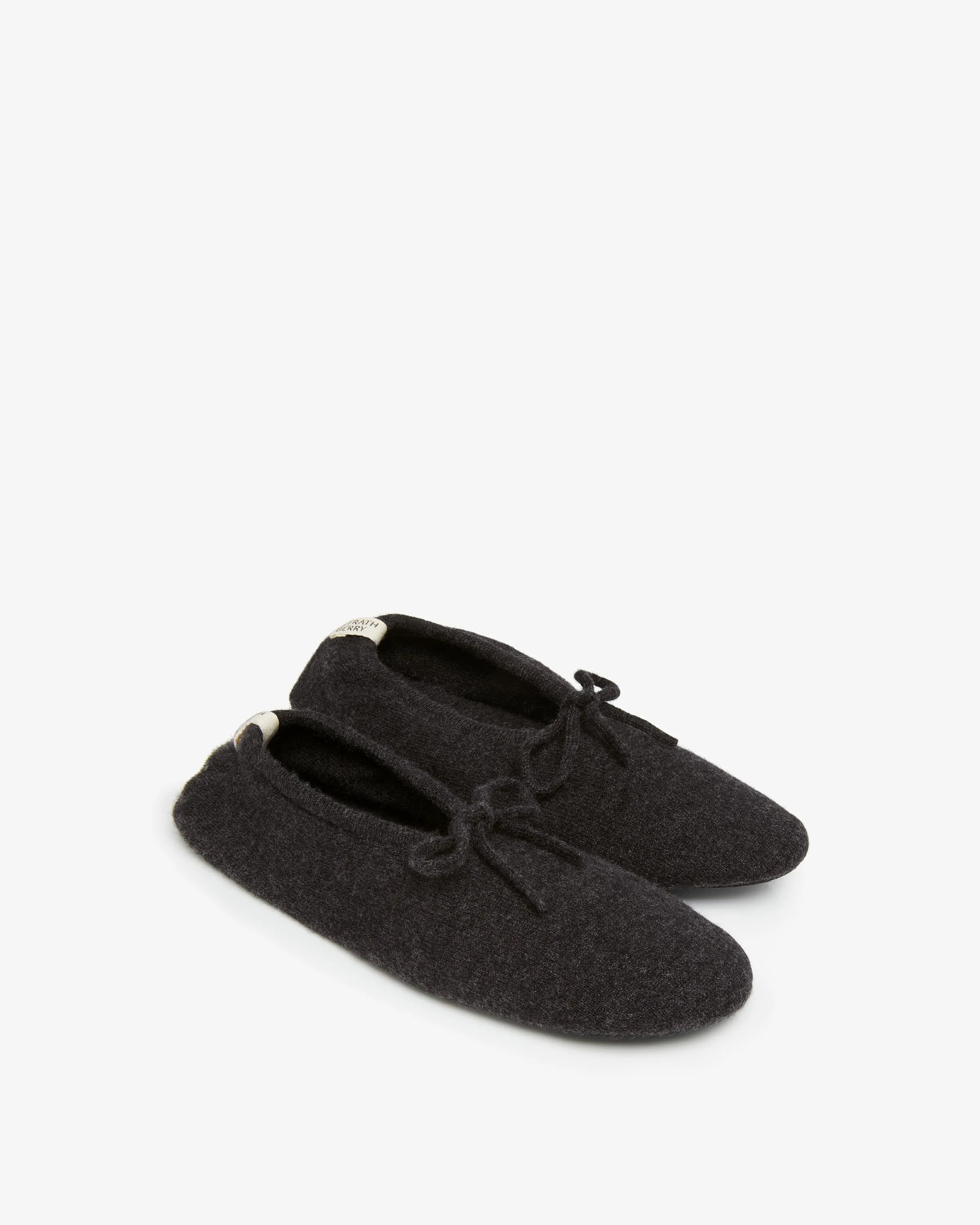 Mull Pure Cashmere Ballet Slippers - Charcoal