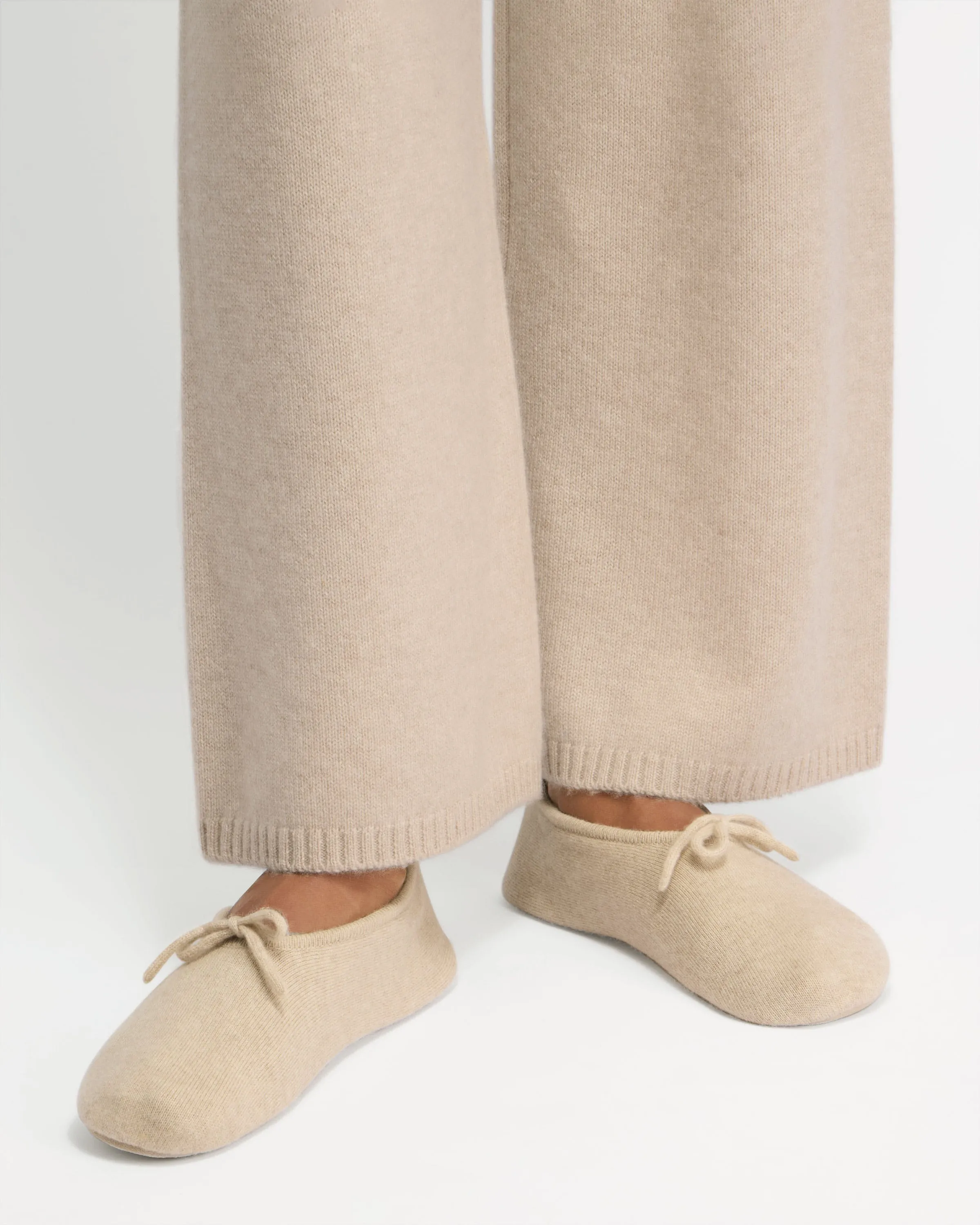 Mull Pure Cashmere Ballet Slippers - Wheat