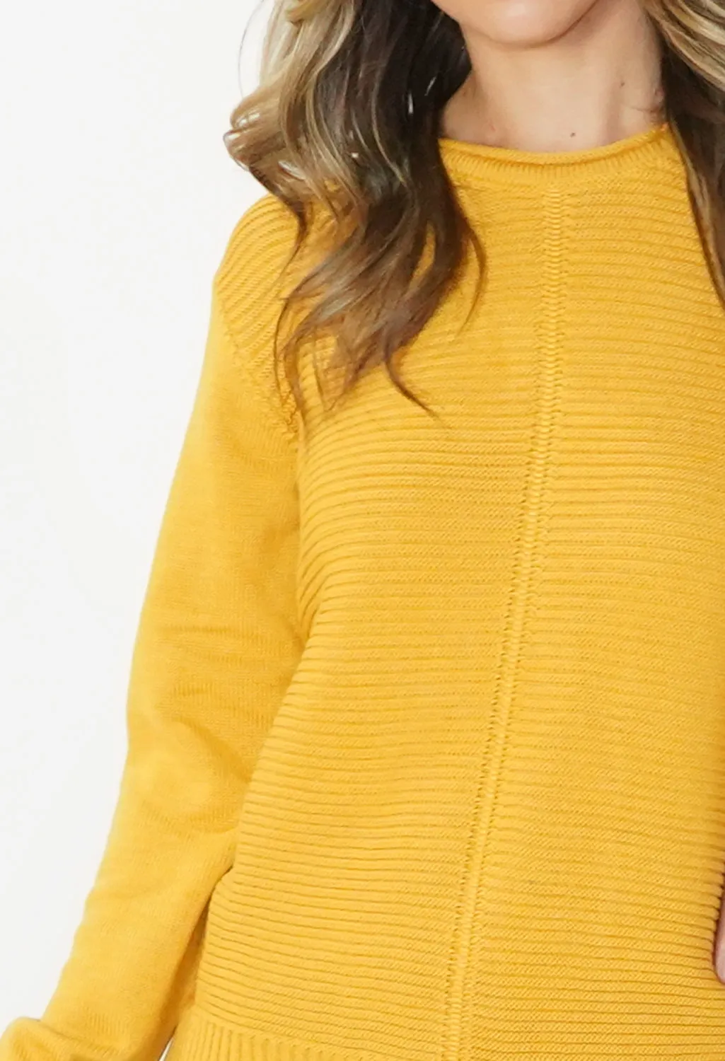 Mustard Round Neck Knit Jumper