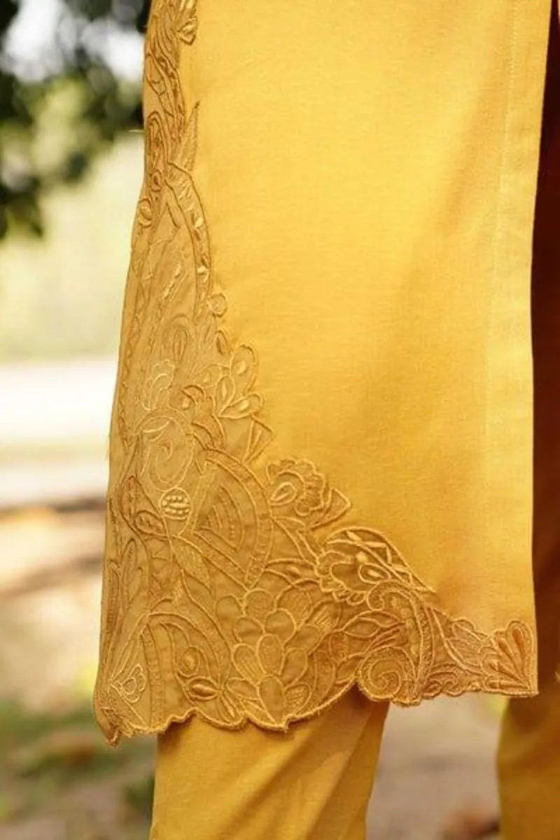 Natasha Kamal - Mustard Coord Set with Dupatta - 3 Pieces